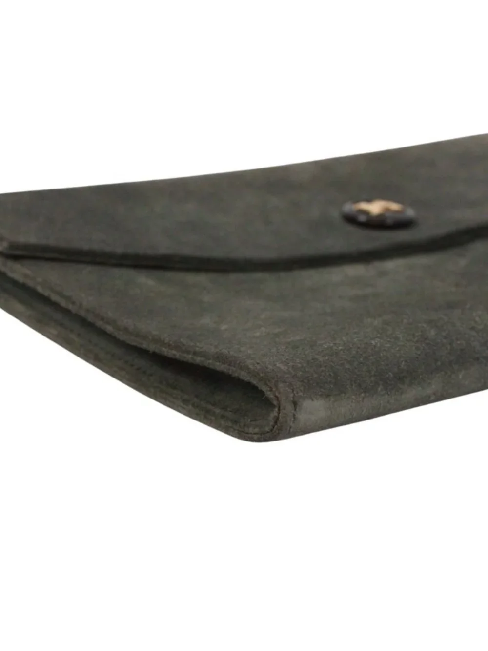 Hermes Pochette Rio Suede Gray Clutch Gold